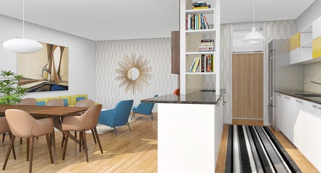 Ray Kappe Apartment Complex interior illustration