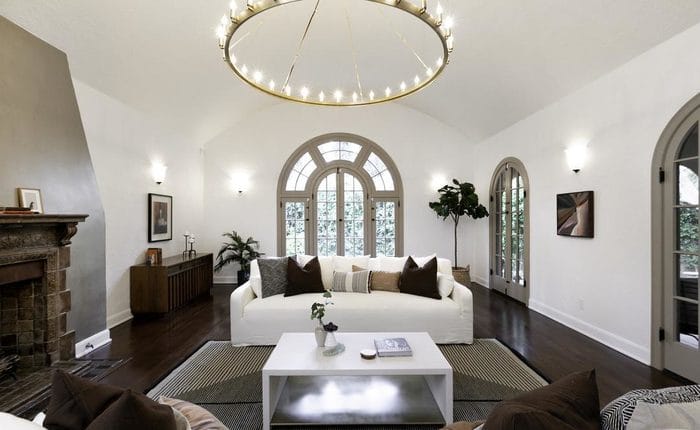 Los Feliz Spanish Pool Home living room