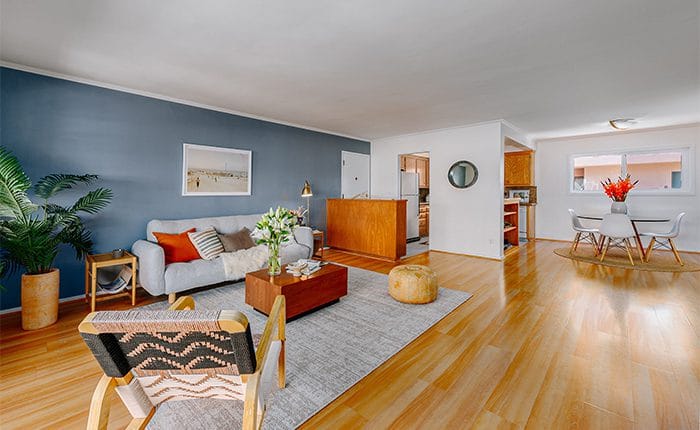 Hollywood Mid Century Condo living room