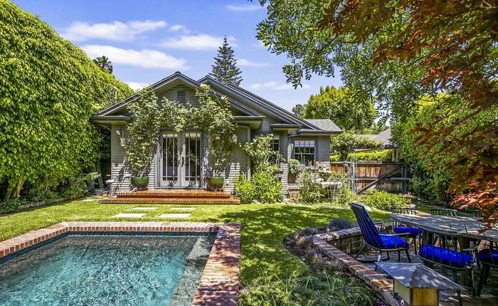 Hollywood Craftsman home with sparkling pool