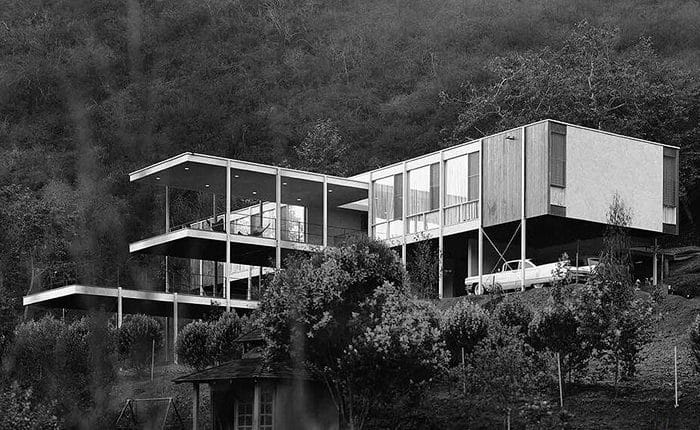 Vintage photo of the Mandeville Canyon Mid Century Modern by architect Bernard Zimmerman