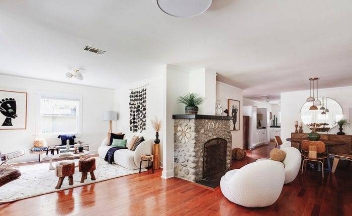 Updated Pasadena Craftsman Bungalow living room
