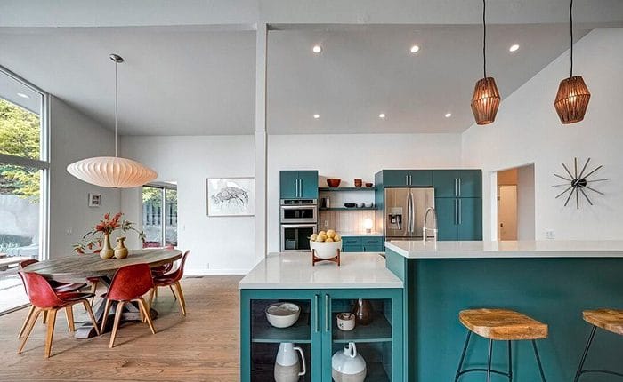 Mid Century Modern Outpost Estates home with remolded kitchen. modern architectural furniture