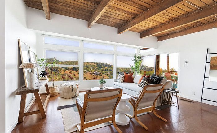 Beachwood Canyon Mid Century View Home living room