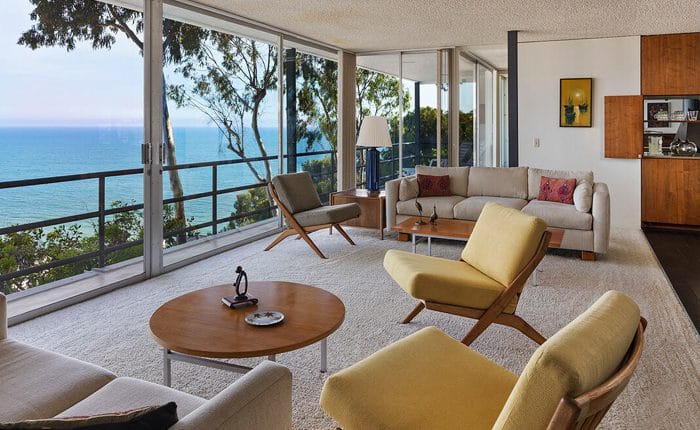 Ocean view from the Beale House. Pacific Palisades Mid Century Modern house by Architect Pierre Koenig