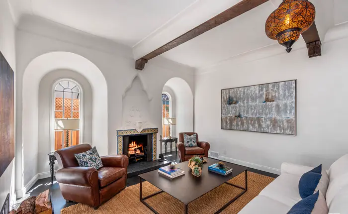 Carthay Circle Spanish home ornately crafted ceilings.