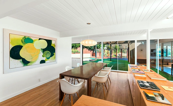 Dining room of the Richard Neutra Crestwood Hills home