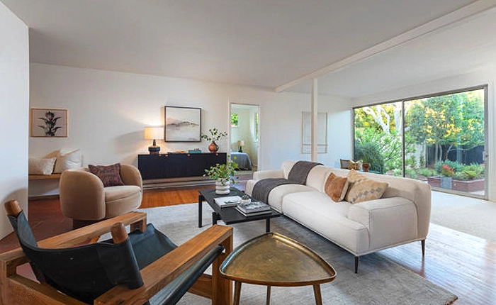 Living room of the San Rafael Mid Century Modern Home by Roland Logan Russell architect
