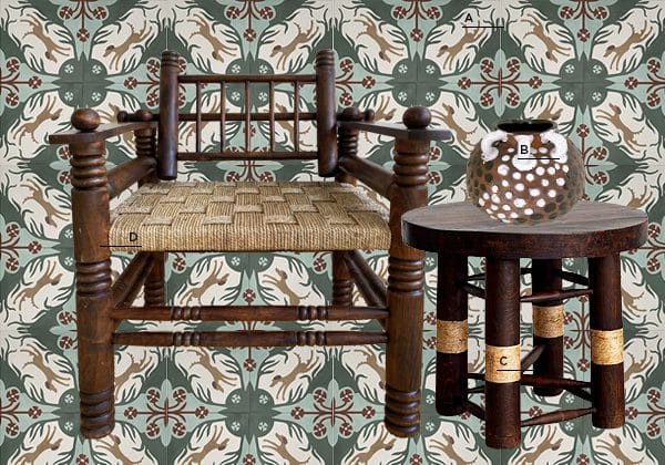 Chair and table by French designer Charles Dudouyt