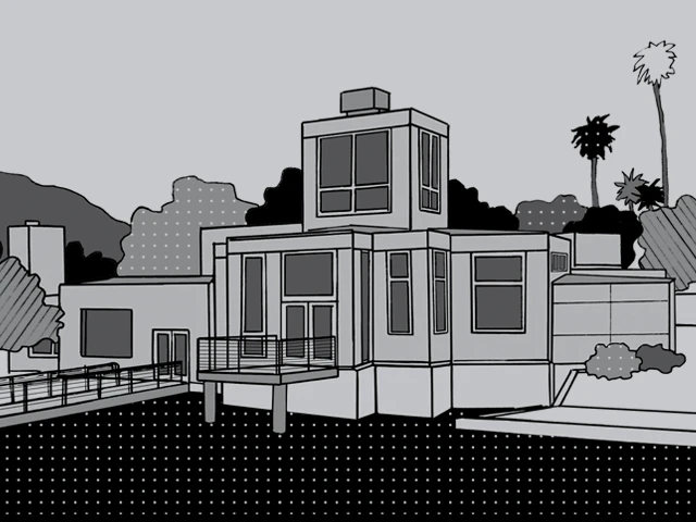 Frank Gehry drawing of Sirmai Peterson house