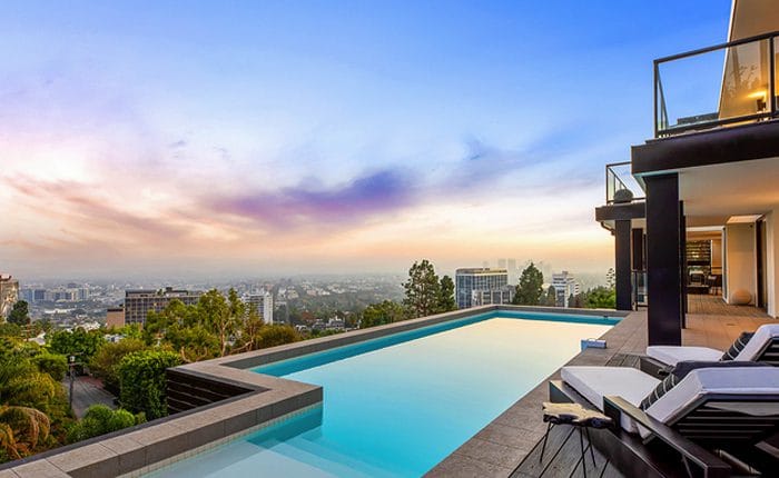 Sunset Strip Luxury Home with glistening pool