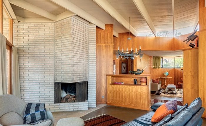The Deutsch Residence's Fireplace - Hollywood Hills John Lautner Home
